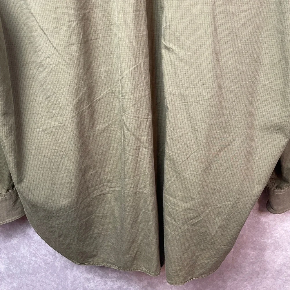 Banana Republic Shirt Mens Large 100% Cotton Olive Green Long Sleeve Button Down